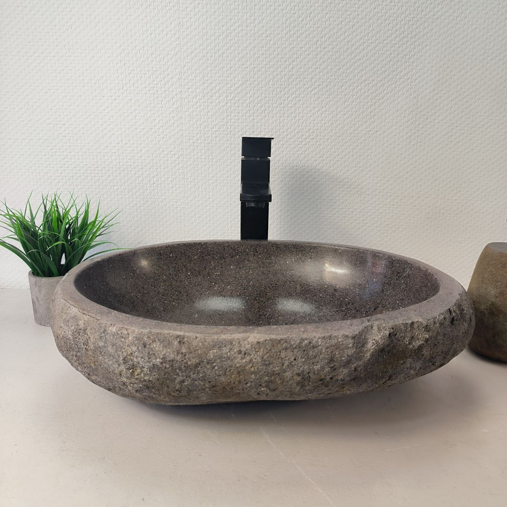 Раковина из речного камня RS-66099 48х34х15 из натурального камня