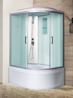 Душевая кабина RIVER  DESNA XL 100/80/44 MT L 100х80 см,  матовое стекло, поддон высокий, крыша, левосторонняя, увеличенная высота