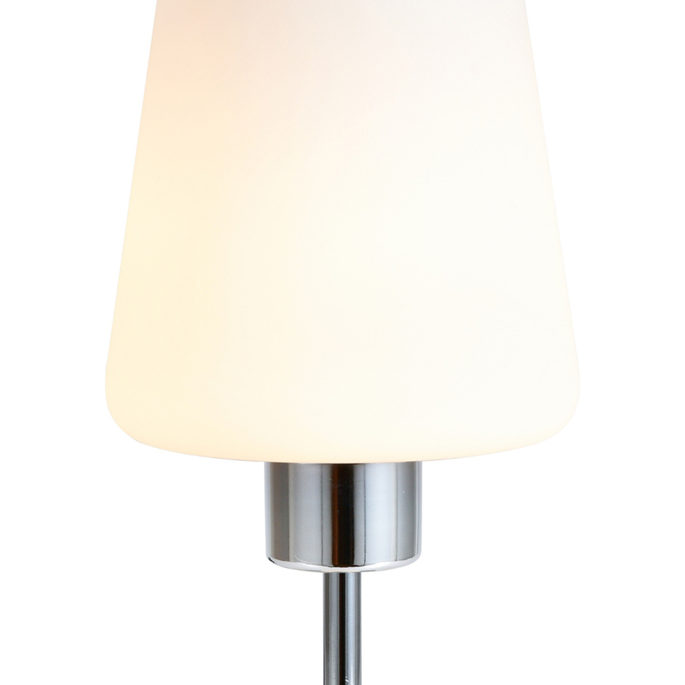 Настольный светильник 1х60Вт Е27, металл/стекло, хром/белый