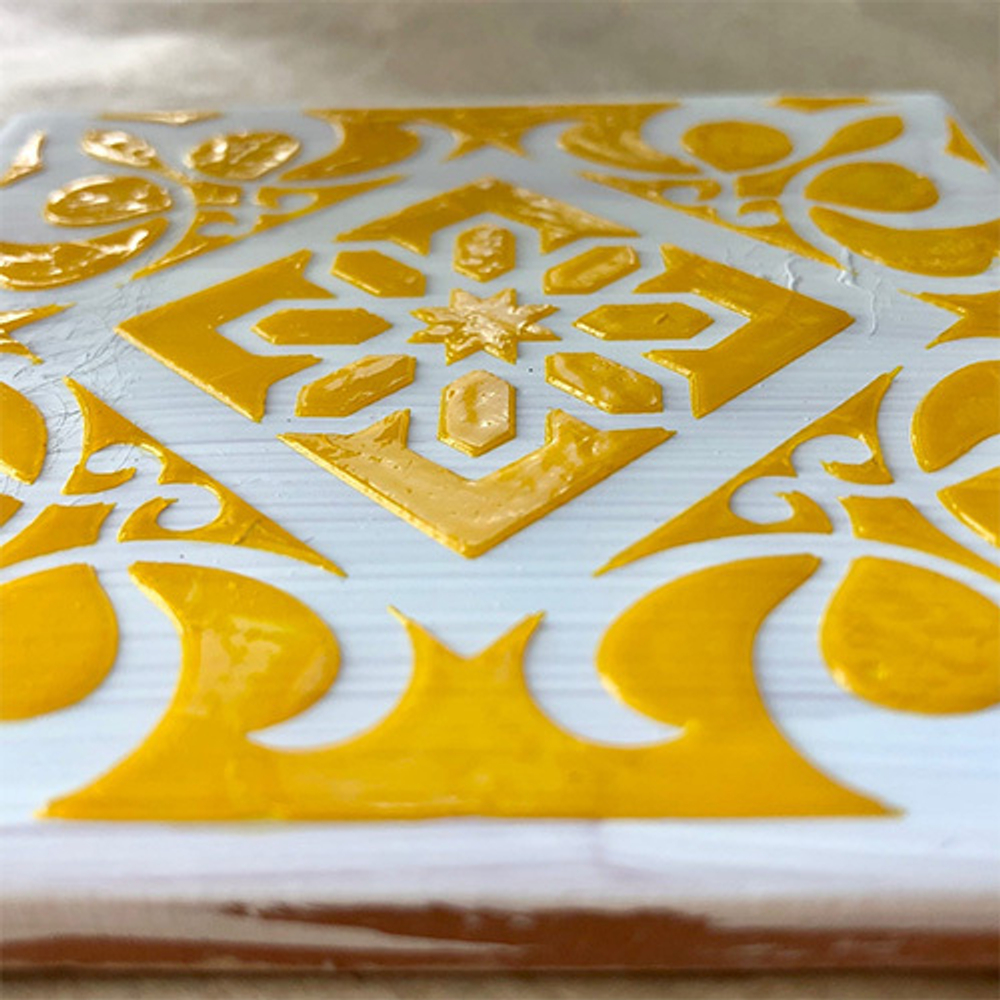 Текстурная паста акриловая моделирующая «Жёлтое стекло»