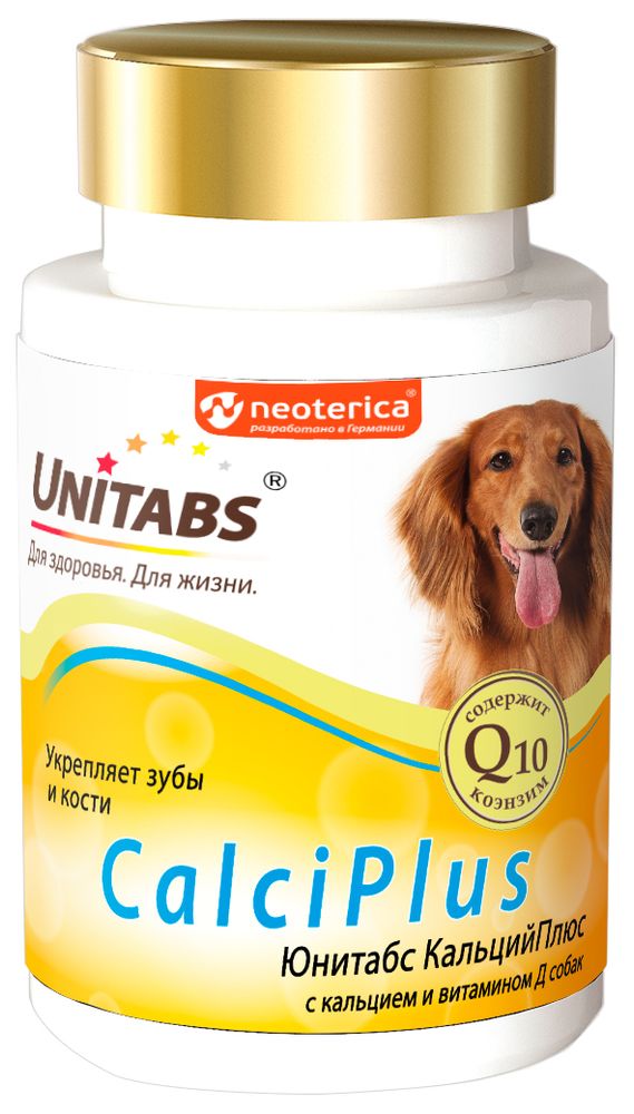 Unitabs 100г Calci Plus витамины с кальцием фосфором и витамином Д для собак
