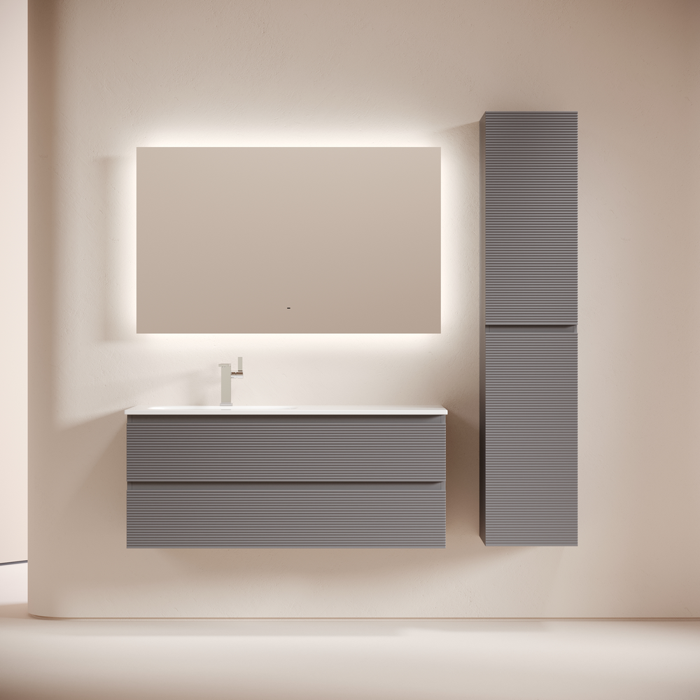 Тумба подвесная SANCOS Folk  левая 1195х445х500, c двумя ящиками оснащенными доводчиками, Grey soft, арт.FL120LGS