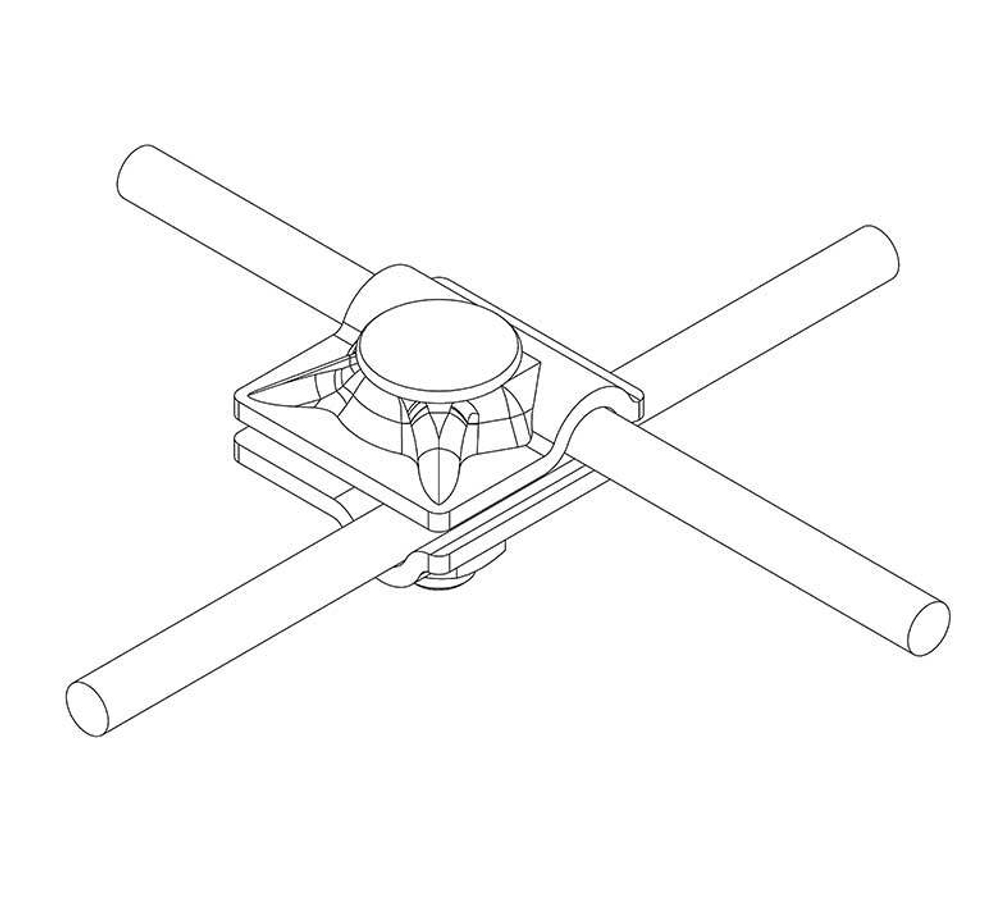 Клемма параллельного и крестового соединения круглого проводника (Ф8-10мм), оцинк.
