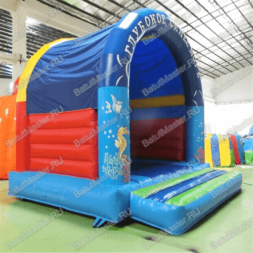 Коммерческий надувной батут "Синее море" с крышей