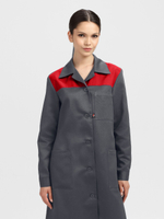 Халат женский Лигор (тк.Смесовая,210), т.серый/красный