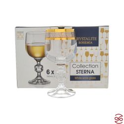 Набор бокалов для вина Crystalite Bohemia Sterna/Klaudie Золотая ветка 150 мл