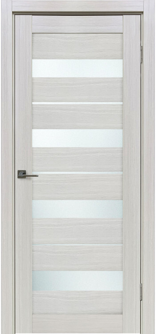 Межкомнатная дверь Велюкс 2 Ясень грей / Цвет тон Белая лиственница / Остекление "Сатинат белое" / Двери Верда