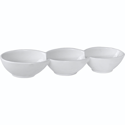 Менажница «Кунстверк» 3 секции;фарфор;0,5л;,H=6,L=38,B=8см;белый (Цвет: белый)