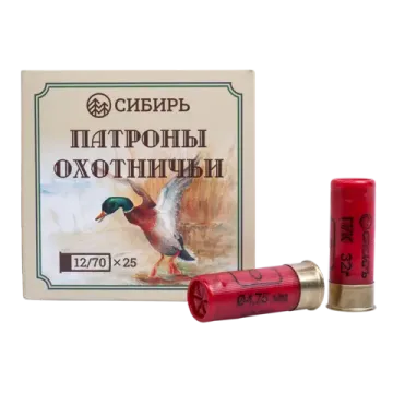 Патроны охотничьи дробовые СИБИРЬ 12/70; дробь №0; 32гр; п/к; капсюль СХ-2000; 250 шт/кор