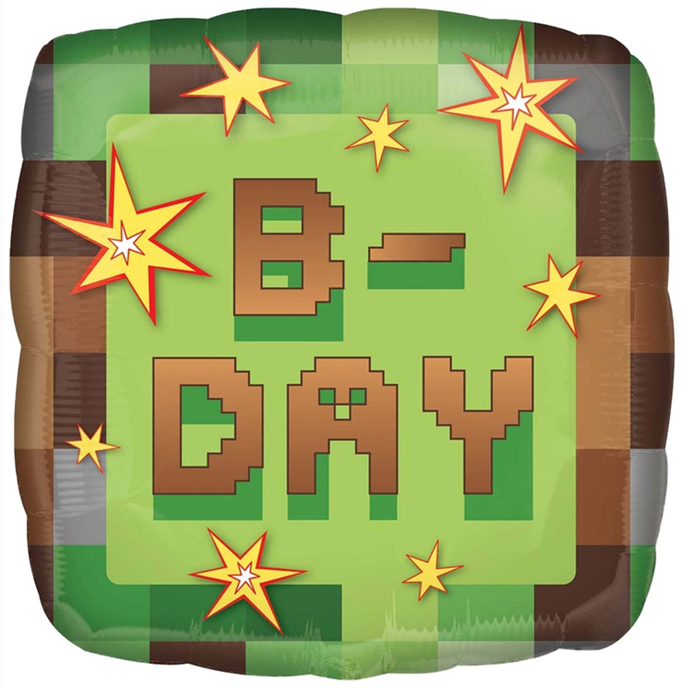 Шар Фольгированный TNT Party Пиксели квадрат (Зеленый)