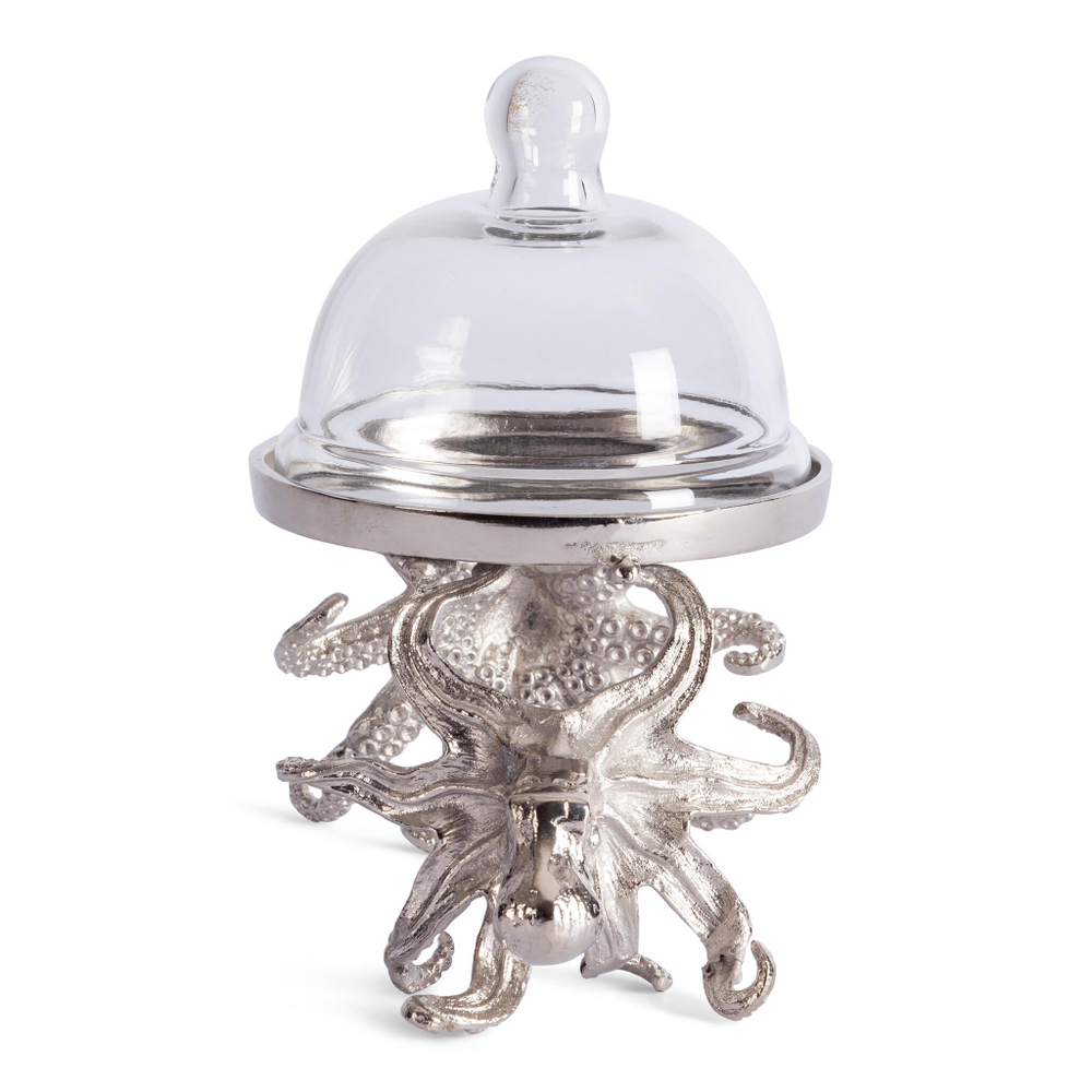 Тортница Secret De Maison OCTOPUS ( mod. 9647 ) алюминиевый сплав, 26x15x23 см, никель/nickel