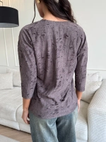 Блузка нарядная трикотажная офисная рукав 3 4