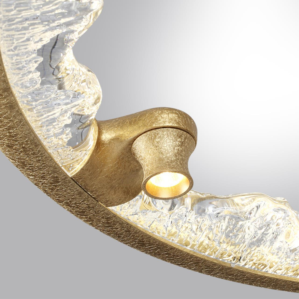 7002/44L HIGHTECH ODL25 253 Подвесной светильник золотой ice crack/акрил/хрусталь разд. вкл. с ПДУ IP20 LED 44W 2417Лм 3000/4000/5700K CRI &gt; 90 CAYON