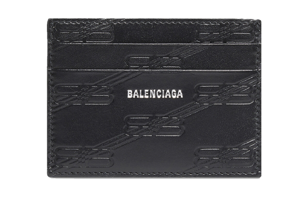 Balenciaga Cow Leather Card Holder Regular Men"s Black