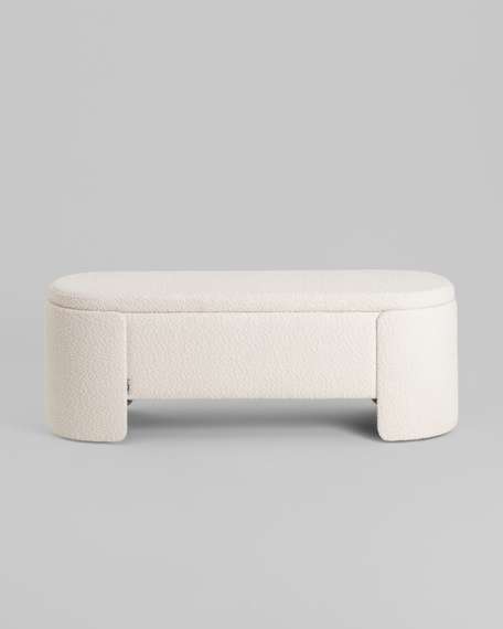 Банкетка Taks с местом для хранения букле белый