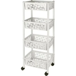 Этажерка Keeplex Light на колесиках четырехсекционная прямоугольная 37х19см белое облак