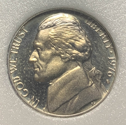 США 5 центов (cents) 1976 S Proof "Jefferson Nickel (Джефферсон)" в слабе GEC PR70 DCAM
