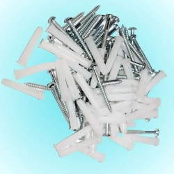 Шуруп полукруг 4х40 с дюбелем 6х35 белый, 50шт.