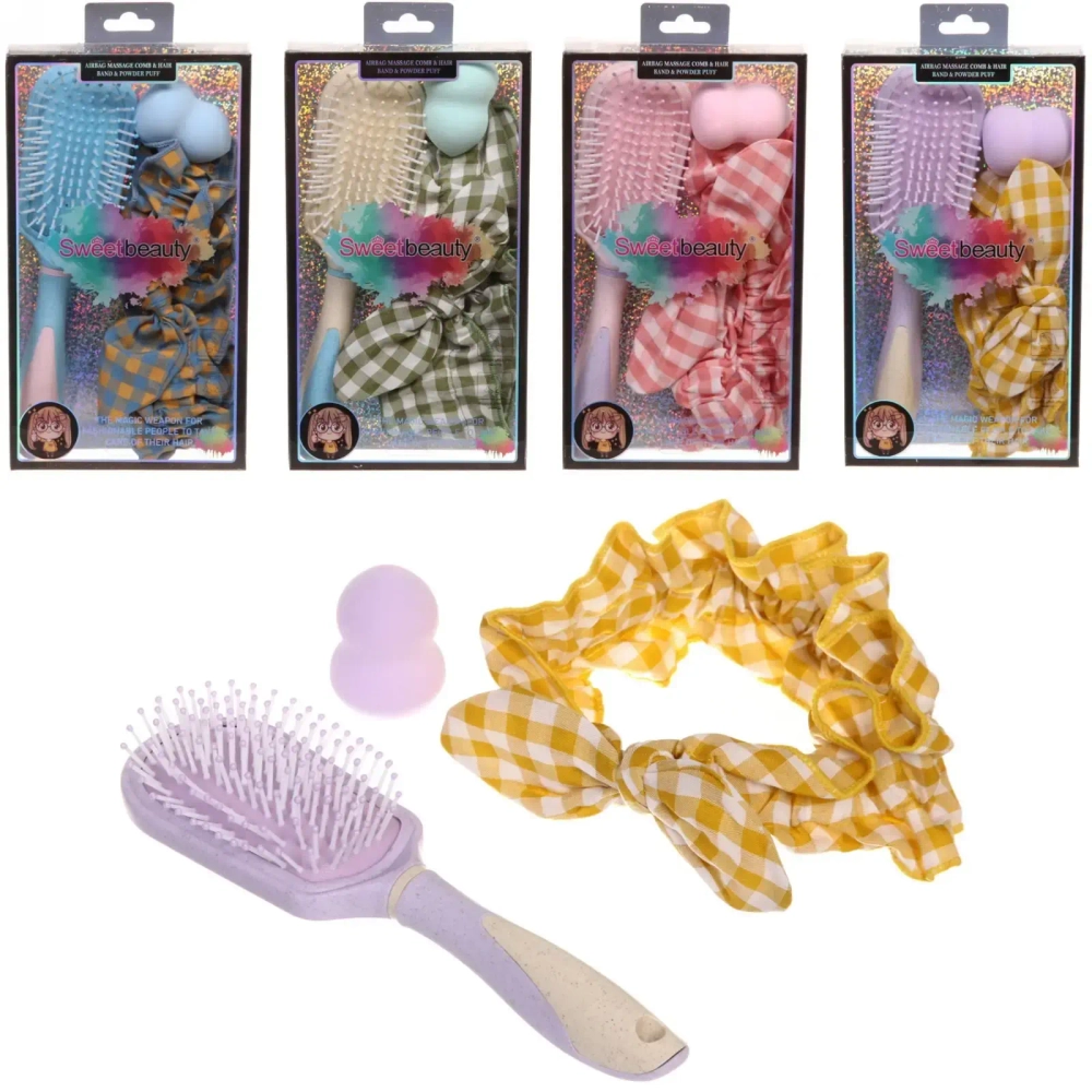 Набор косметический с повязкой и спонжем»Beauty Home», цвет микс, 13,5*25*4см