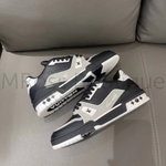 Комбинированные кожаные кроссовки Louis Vuitton LV Trainer премиум класса