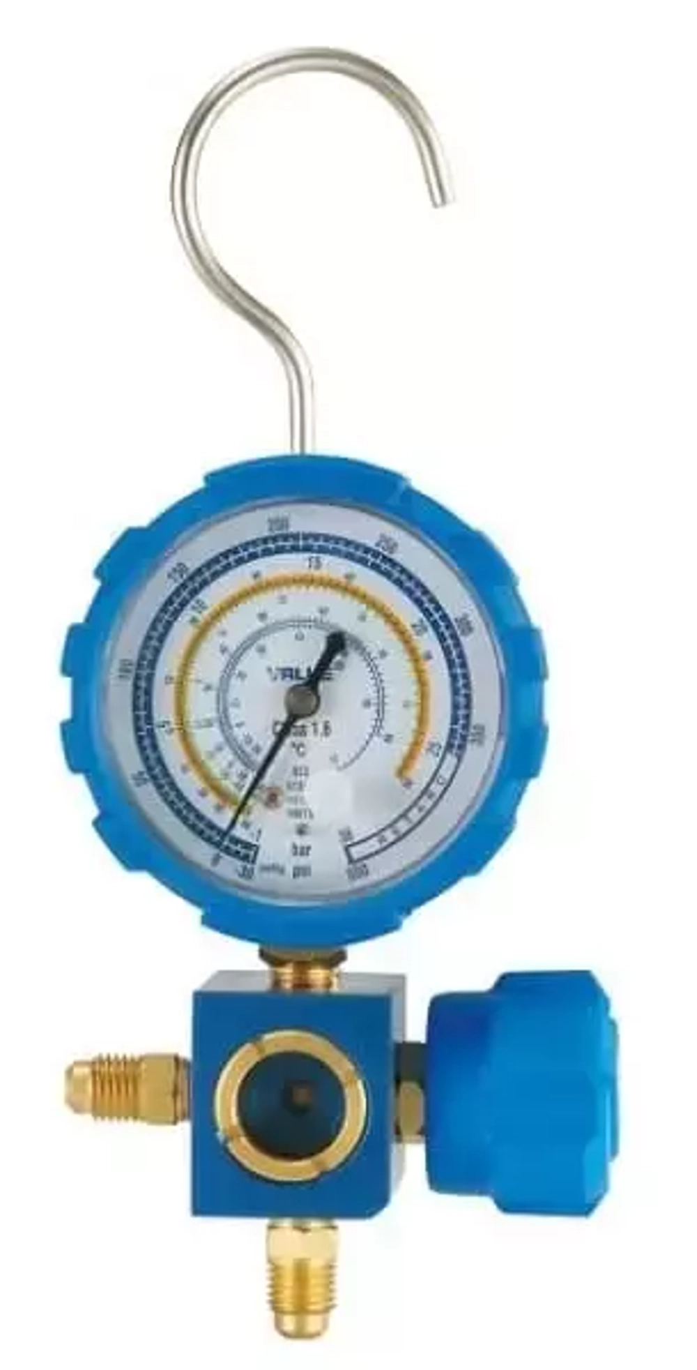 Манометрический коллектор Value VMG-1-S-L (1 вентильный, смотровое стекло, манометр низкого давления 68мм; без шлангов)