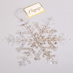 Подвеска новогодняя «Блестящая снежинка» 20 см, Белый