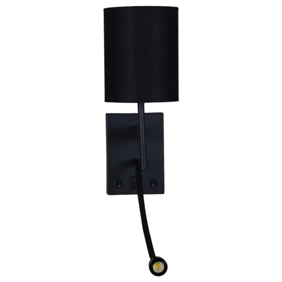 86210-9.2-001KT LED3W+E14 BK светильник настенный