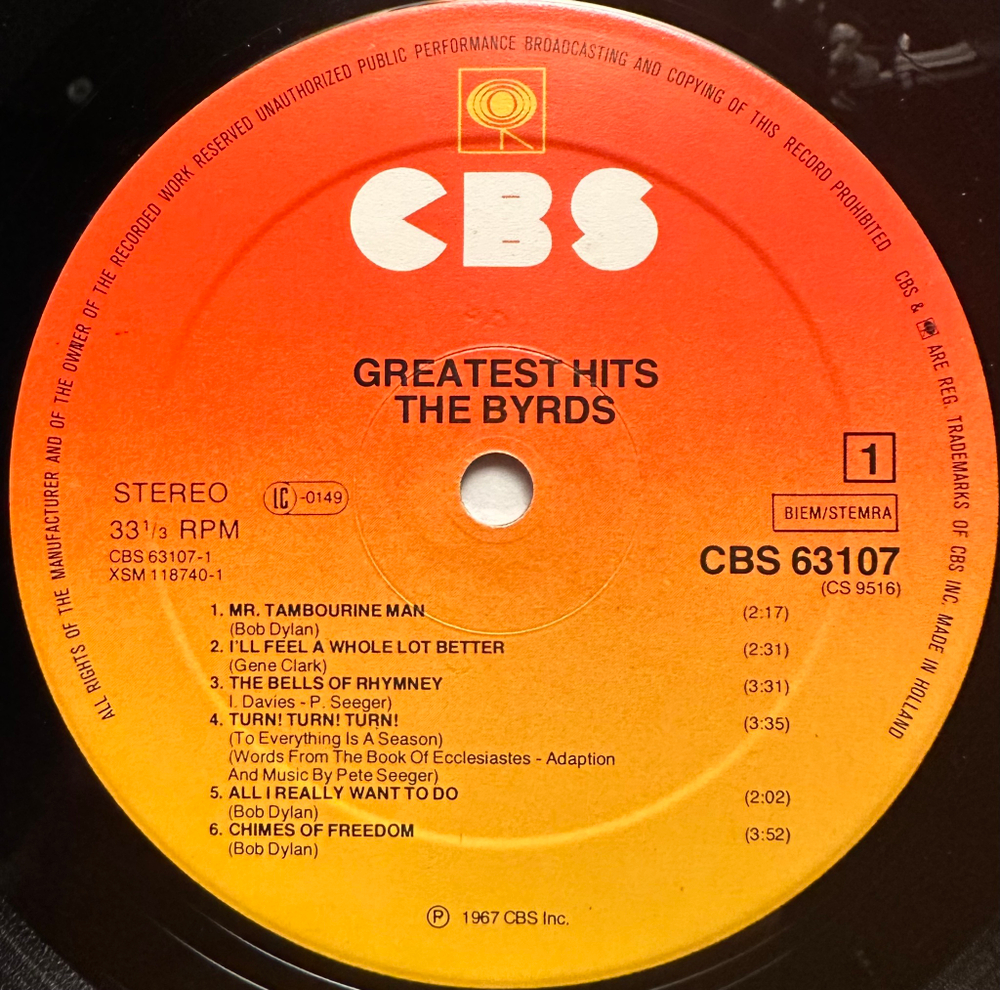 The Byrds - Greatest Hits (Голландия)