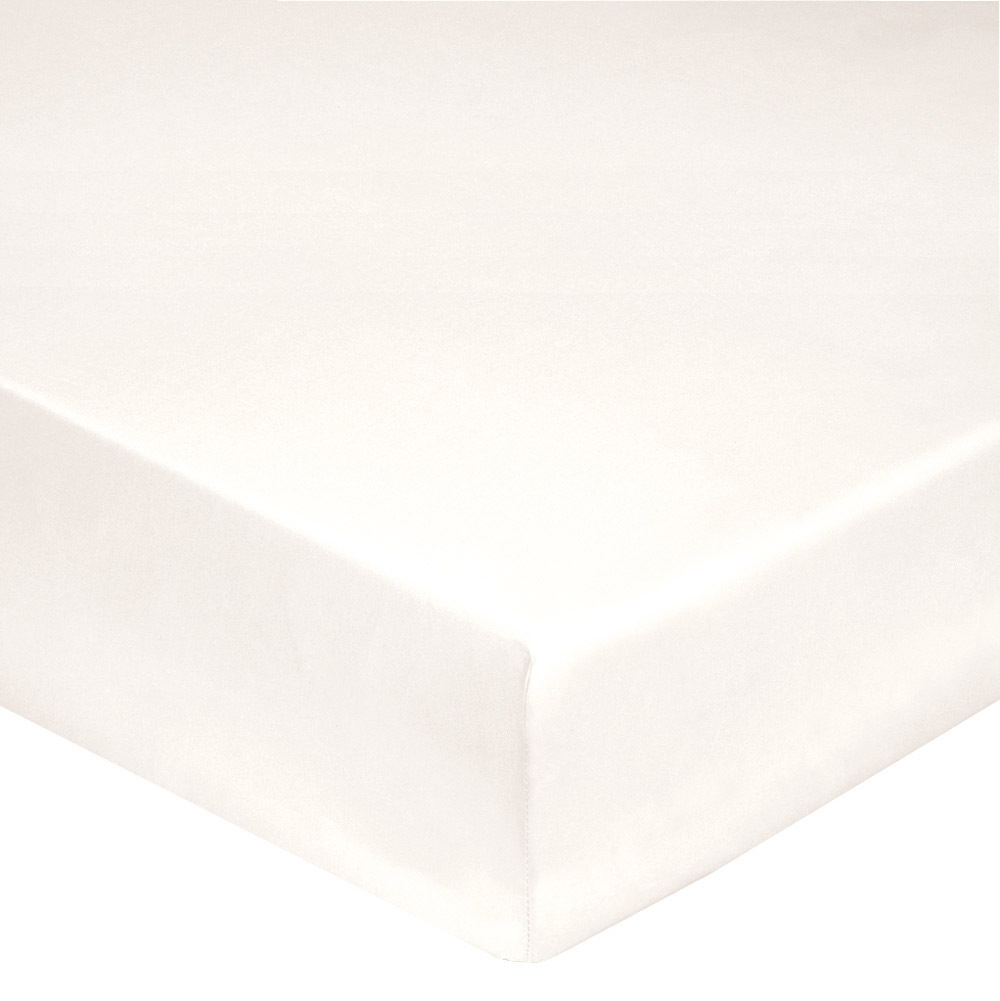Простыня на резинке 180x200 Blanc des Vosges джерси молочная Франция