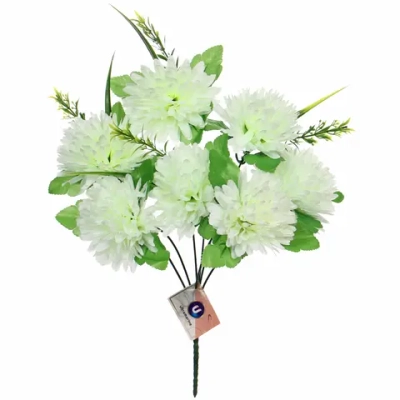 Искусственные цветы «Цветочная мелодия» Хризантемы 40см 7 цветков белые