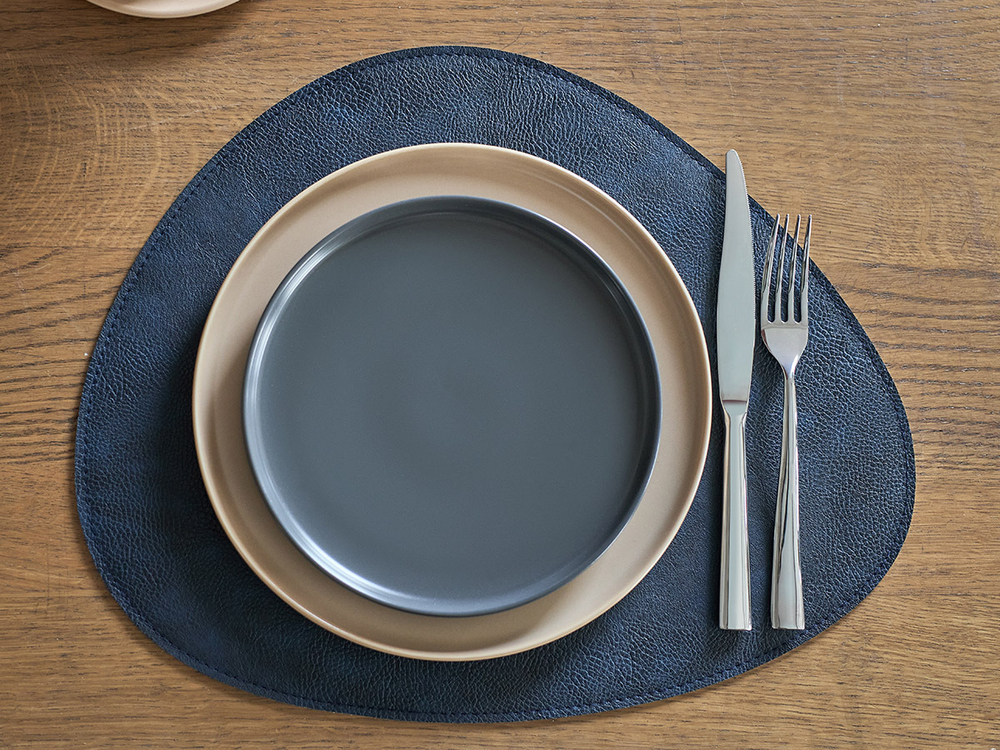 Набор из 2-х двухсторонних сервировочных салфеток drop, 33х41 см, синий/светло-серый