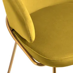 Стул Lime, горчичный микровелюр с золотыми ножками