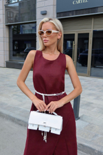 Платье изо льна в длине миди