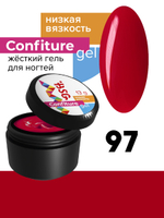 Жёсткий гель для наращивания Confiture №97 НИЗКАЯ ВЯЗКОСТЬ - Тёмный рубин  (13 г)