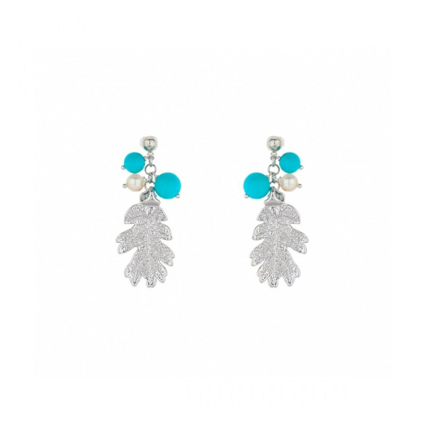 Серьги листья Ester Bijoux Дуб OR754-S BW