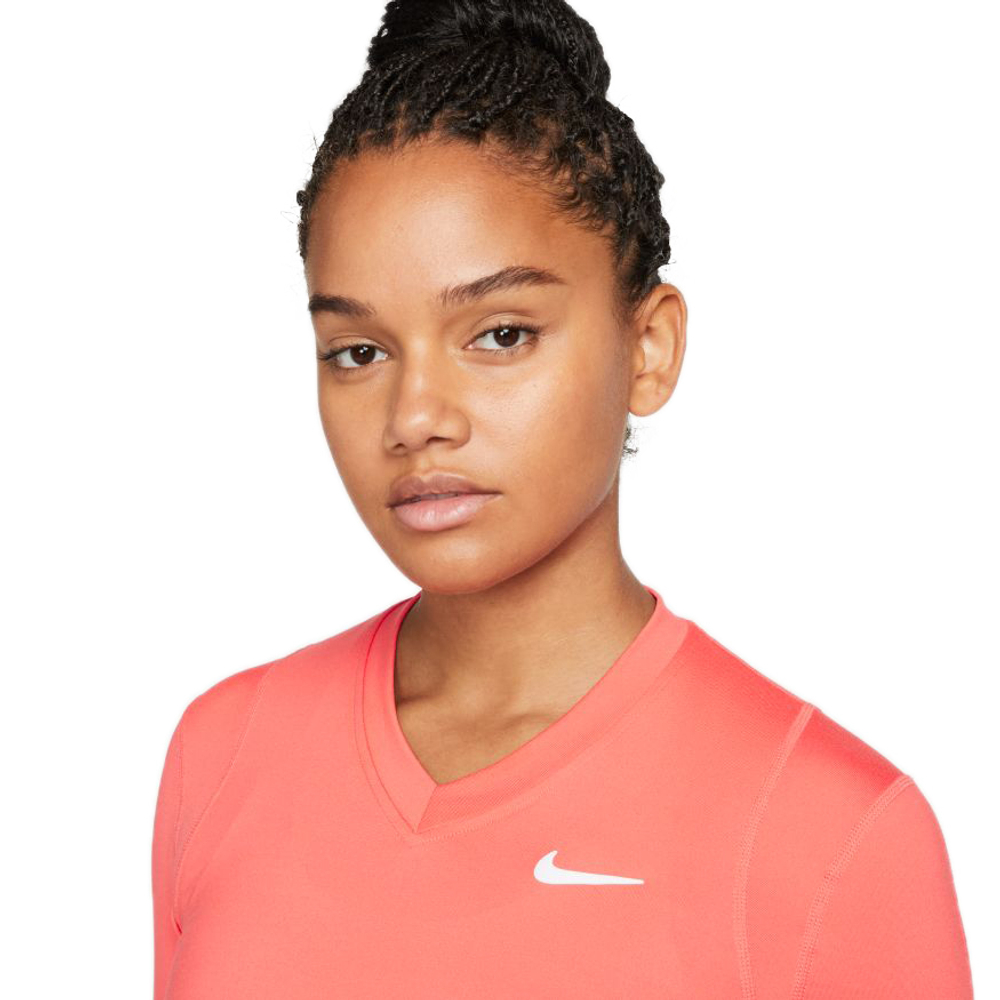 Женская футболка теннисная (dł. Рукава) Nike Court Victory Dri-Fit Top 3/4 Sleeve W - magic ember/white