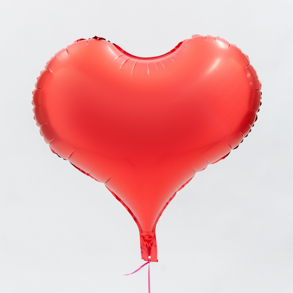 Сердце 24" Люкс, Красный, Металлик Fl