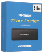 ВНЕШНИЙ SSD ДИСК, PATRIOT, TRANSPORTER, PTP512GPEC, 512GB, USB-C, ЧЁРНЫЙ