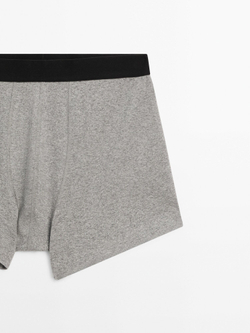 Massimo Dutti Трусы-боксеры с черным поясом, жемчужно-серый