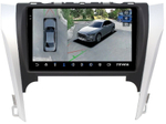 Магнитола Toyota Camry 50 2011-2014 (рамка серебристо-черная 9) - Teyes CC3-2K-360 на Android 10, 2K QLED, 6Гб+128Гб, CarPlay, 4G SIM-слот, 4 камеры в комплекте