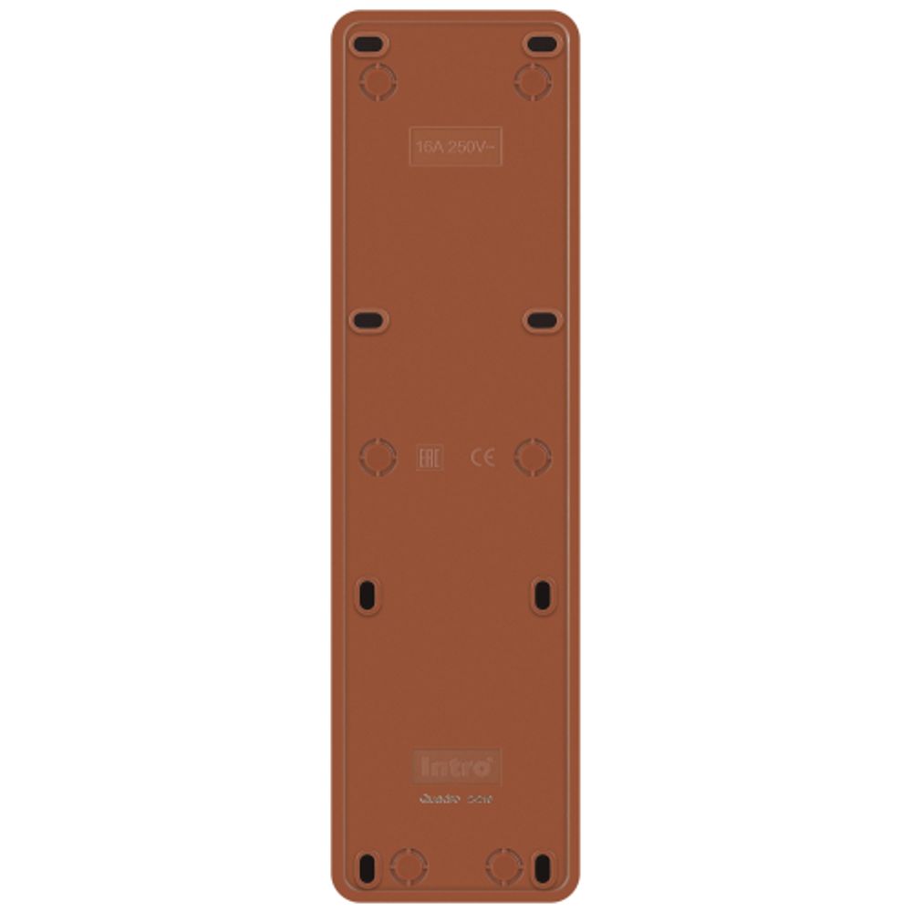 Розетка Intro Quadro 2-210-10 пятиместная с заземлением 5х2P+E 16А-250В IP20 ОУ венге | Intro