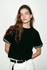 Искусственный жемчуг трикотажный свитер - ZARA