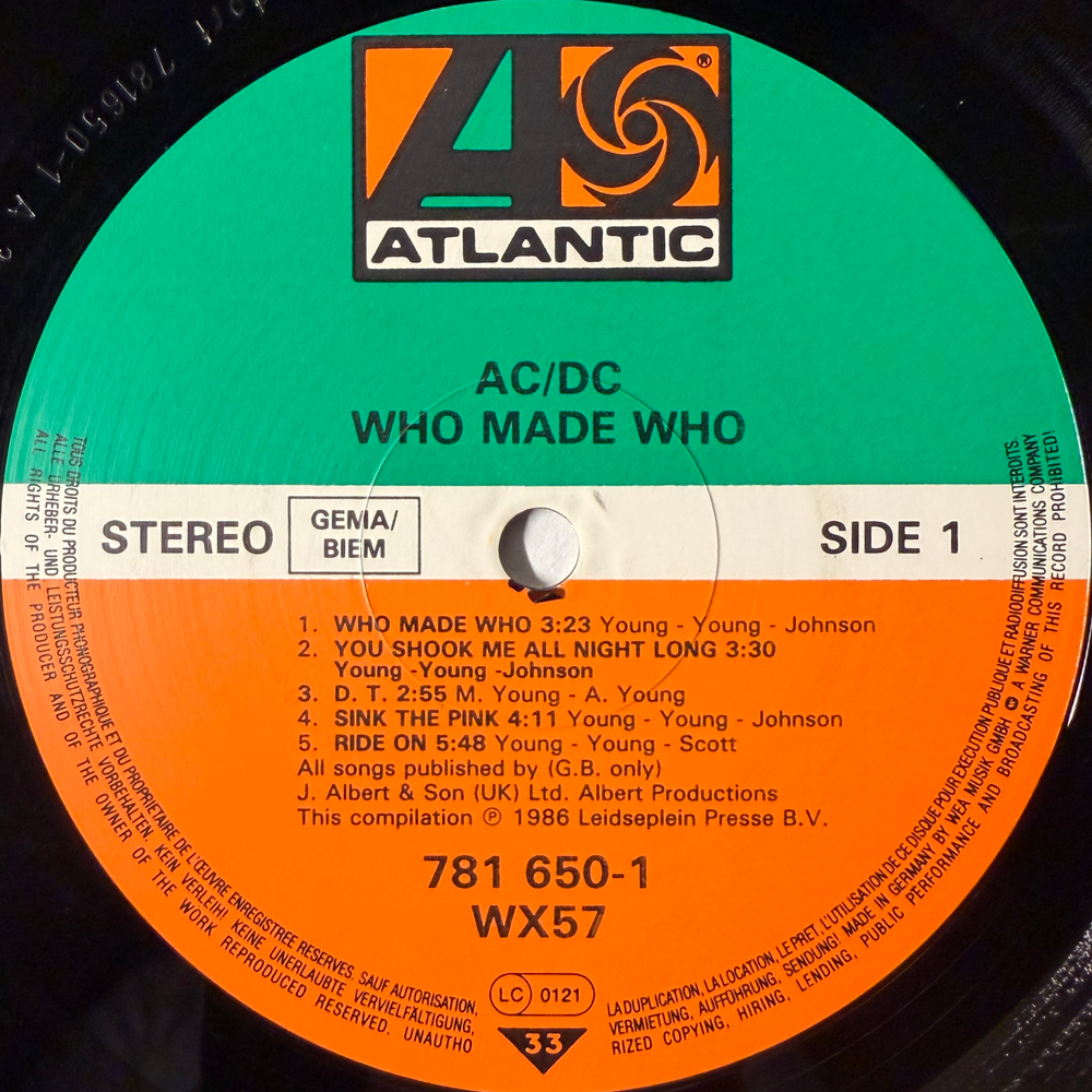 Виниловая пластинка AC/DC ‎– Who Made Who LP
