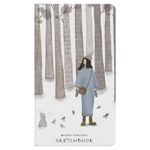 Скетчбук, слоновая кость+черная бумага 80 г/м2, 92х167 мм, 112 л., книжный твердый переплет, "МИКС", 3-557