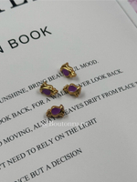 Пуговицы "Роза" золотистые с фиолетовой эмалью