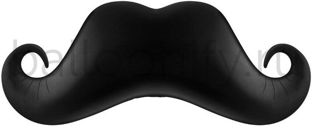 Шар (35''/89 см) Фигура, Усы, Черный, 1 шт.