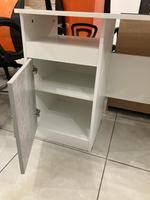 Стол письменный Паскаль белый/цемент светлый