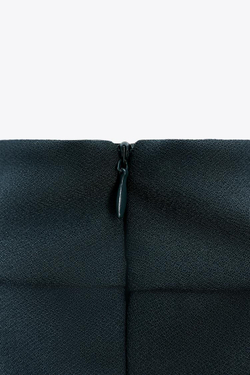 ZARA КРЕПОВЫЙ ТОП С ГОРЛОВИНОЙ ХАЛТЕР, НЕФТЯНОЙ