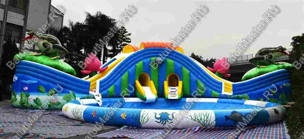 Надувной наземный аквапарк «Пруд с лотосами», 25*25*5 м