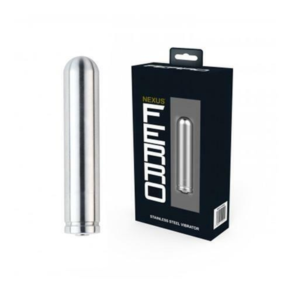 Серебристая стальная вибропуля Ferro - 7,2 см. (Цвет: серебристый)